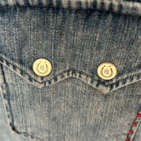 POLO Ralph Lauren Men’s denim long sleeve western shirt. - Picture 6 of 10